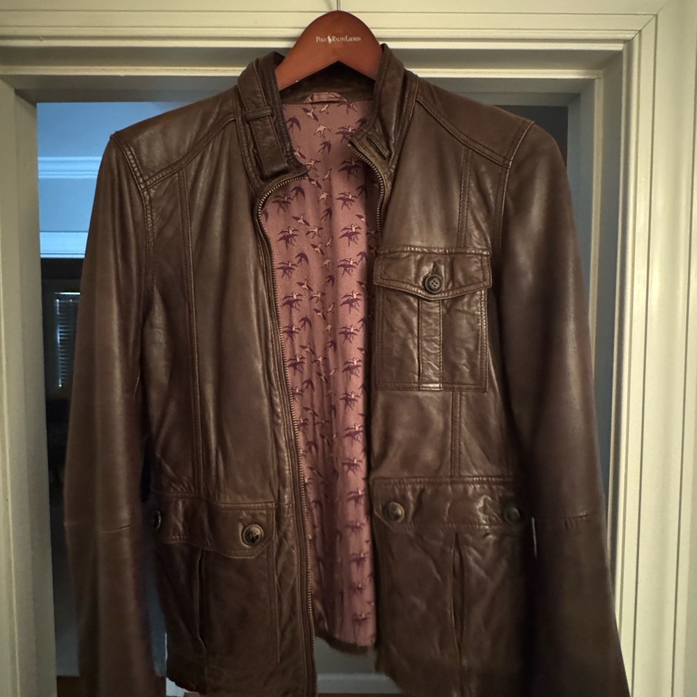 Ted Baker Dark Brown Leather Jacket